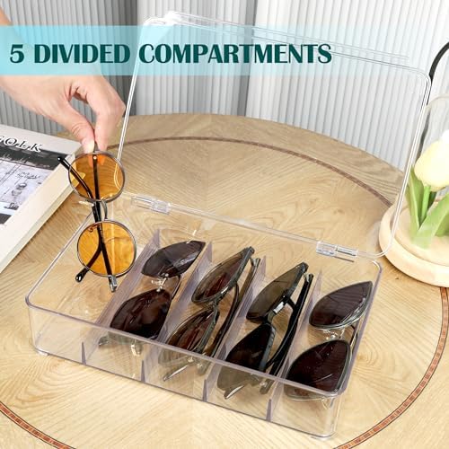 FORUP Sunglasses Organizer, Plastic Stackable Eyeglass Case Storage Organizer - Image 3