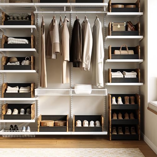 FOUCSSOMEI Closet Organizer and Storage, 4 Tier Stackable Storage Organizer - Image 2