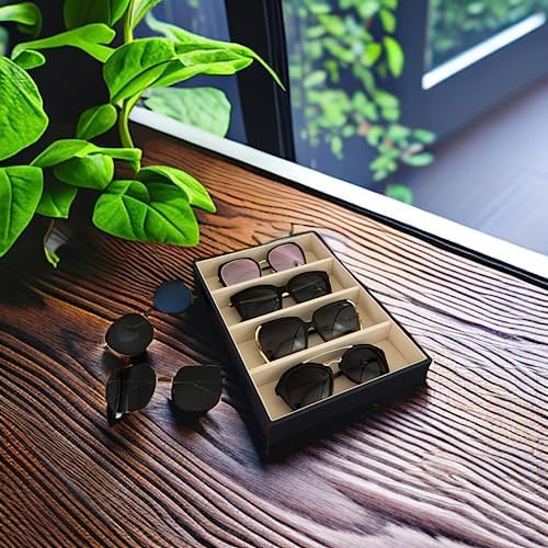 Premium Quality Sunglasses Tray Organizer Display PU Leather Exterior Soft - Image 4
