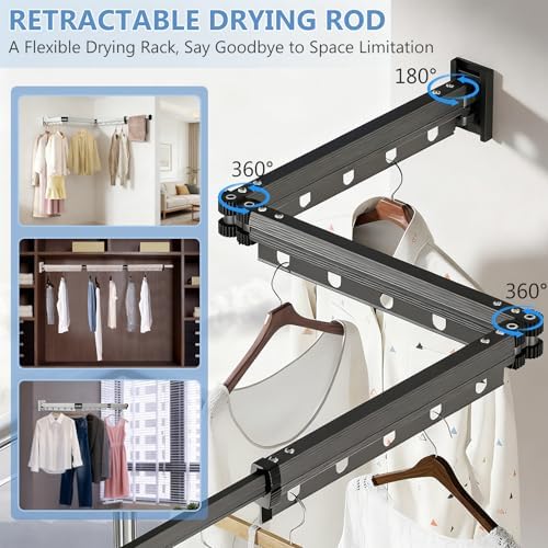 Clothes Drying Rack Wall Mounted, 3-Fold Space-Saving Drying Rack Clothing - Image 7
