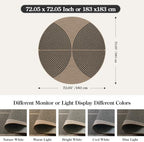 Lahome Modern Rainbow Round Rug, 6ft Easy Jute Brown Circle Patio Rug - Image 2