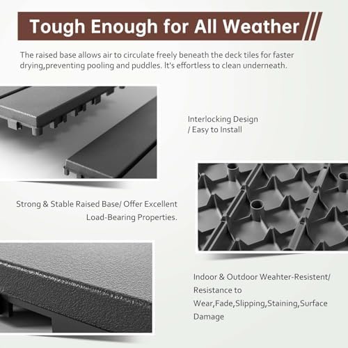 EchoDeck Interlocking Deck Tiles, 54 Pack Patio Tiles Outdoor Interlocking All - Image 4