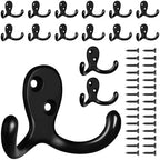 15 Pack Coat Hooks Wall Hooks for Hanging, Heavy Duty Double Prong Metal Hook by CBWLWJ
