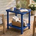 PASAMIC Outdoor Side Table, 2-Tier Square Patio Table by PASAMIC