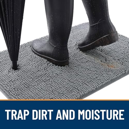 OLANLY Dog Door Mat for Muddy Paws 40x32, Super Absorbent Chenille Mud Mat - Image 2