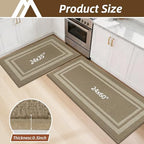 COSY HOMEER Kitchen Rugs Sets of 2 Non-Slip Washable - Image 2