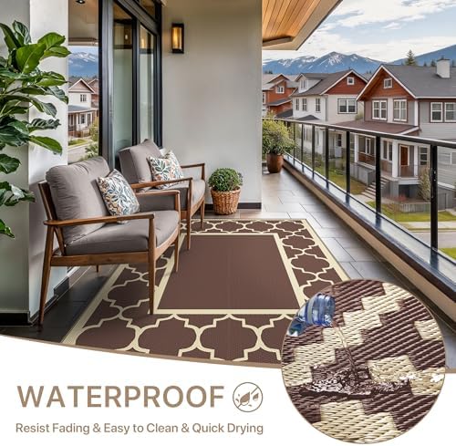 GENIMO Outdoor Rug, Waterproof Plastic Rugs - Image 5