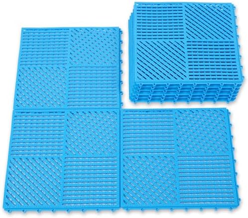 9 Pack Interlocking Rubber Floor Tiles Soft Non-Slip Outdoor Shower Mat by wiiiw