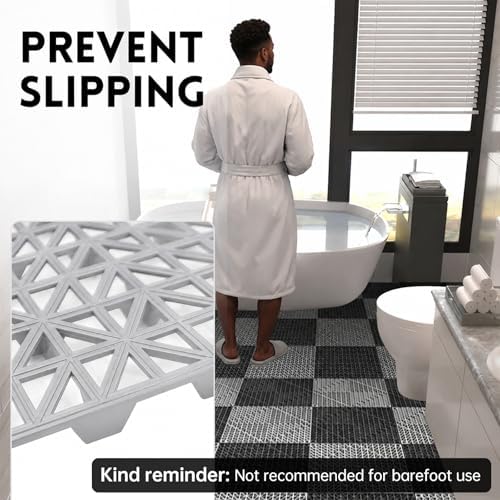 RITOLLO Modular Interlocking Cushion Drainage Floor Tiles, Yard -Gray - Image 6