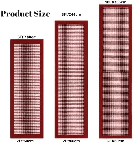 Ileading Hallway Runner Rug 2x10ft Red Kitchen Floor Mat Modern Geometric Non - Image 2