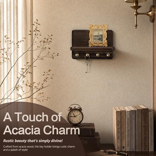 Rebee Vision Acacia Wood Key Holder Wall Mount - Image 3