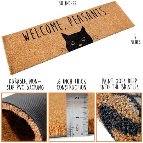 Welcome Peasants Cat Doormat 50x15 Inch - Image 3