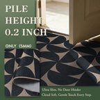 Lahome Semi Circle Easy Jute Black Runner Rug, 2x8 Washable Kithcen Runner - Image 5