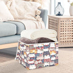 Bolaz Storage Bins with Lids and Handles, National Flag Cat Pattern Storage Box - Image 5