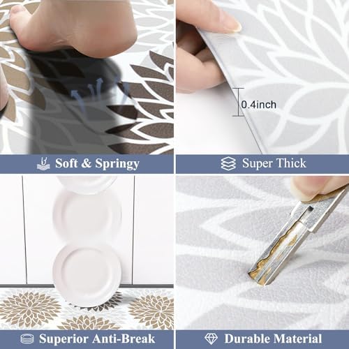 HEBE Kitchen Mats for Floor, Floral Anti Fatigue Kitchen Runner Rug - Image 3