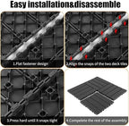 44 Pack Interlocking Deck Tiles, All-Weather Outdoor Deck Tiles - Image 4