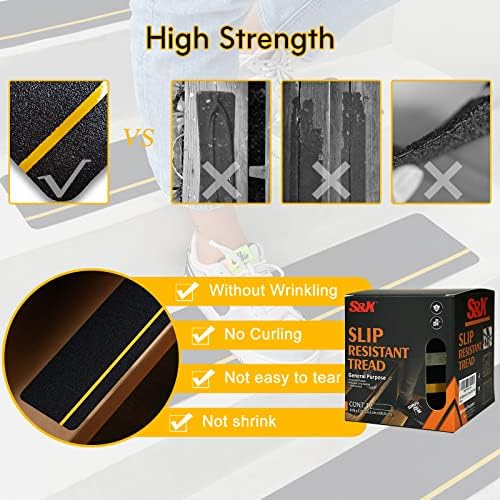 S&X Outdoor Stair Treads Non-Slip 4x24in, Reflective - Image 3