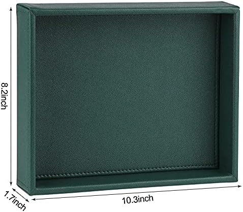 HofferRuffer Faux Leather Decorative Tray, Elegant Desktop Storage Organizer - Image 6