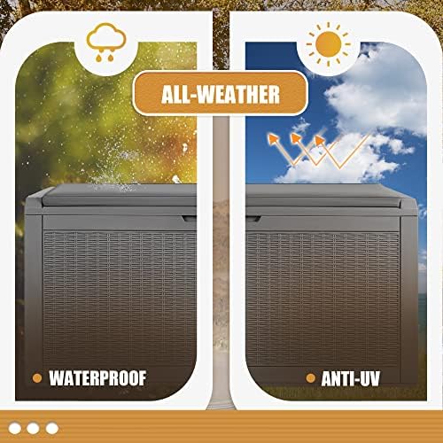 Devoko 100 Gallon Resin Waterproof Outdoor Storage Box - Image 4
