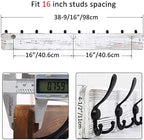 WEBI Coat Rack Wall Mounted, 38 9/16" Long, 10 Hooks, Wood Coat Hooks Wall - Image 3