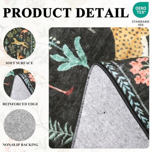 DUKINO 6ft Round Rug for Bedroom, Washable Soft Non Slip Circle Rug - Image 5