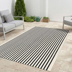 KILOCOCO Beige Striped Rug 5x7 Area Rugs - Image 5