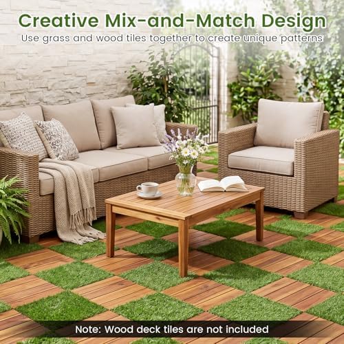 GIANTEX Artificial Grass Interlocking Deck Tiles, Snap-Together Outdoor Grass - Image 6