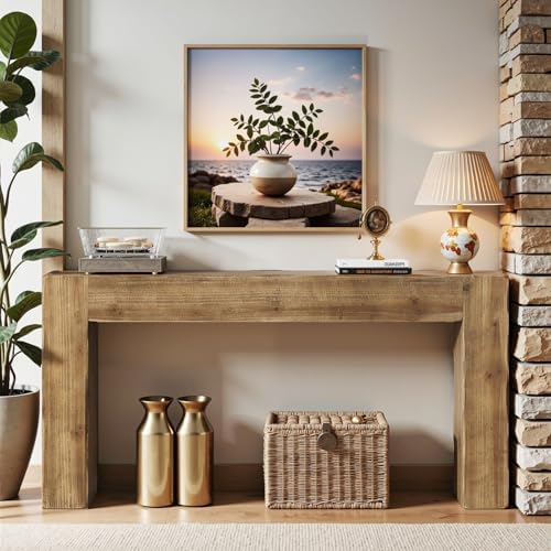 Tribesigns 63-Inch Solid Wood Console Sofa Table, Farmhouse Long Entryway Table - Image 5