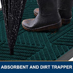 Smiry Front Door Mat Outside Entrance, Low Profile Rubber Doormat - Image 3