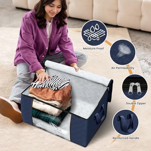Fab totes 6 Pack Storage Bags for Clothes Blanket Storage Bins - Image 4