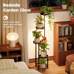 Bamworld Plant Stand with Grow Light Corner Metal Flower Pot Stands - Image 3