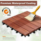 PrimeZone 216 PCS Solid Acacia Wood Interlocking Deck Tiles Outdoor - Image 7