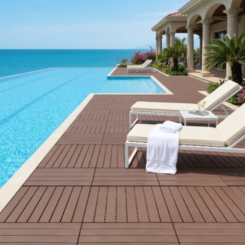 Interlocking Deck Tiles, Plastic Patio Flooring, 22 Pack, All-Weather Plastic - Image 7
