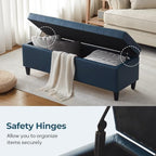 51" Storage Bench, Leather Tufted Storage Ottoman Bench - Image 6