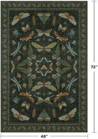 Dark Green 4x6 Washable Area Rug - Image 2
