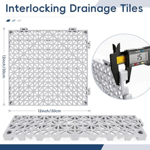 Interlocking Drainage Tiles 24PCS Modular Interlocking Cushion 12" x 12" - Image 2