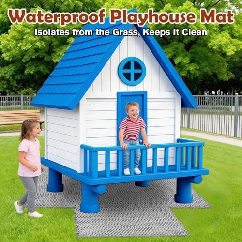 Wibeelee 14 PCS Interlocking Outdoor Playhouse Mats 36 X 48 Inches Waterproof - Image 5