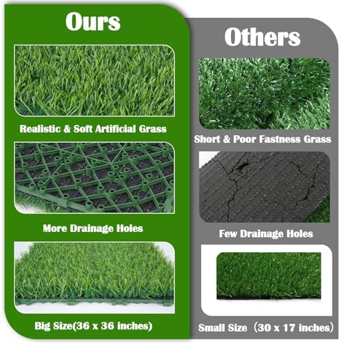 9Pack Fake Grass Turf Tiles 12"x12" Pet Turf - Image 4