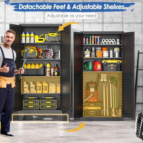 GAIOUS 71" Tall Metal Storage Cabinet - Image 4
