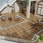 Wood Plastic Composite Interlocking Patio Deck Tiles, 22 Pack 12"x12" Premium - Image 2
