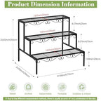 Plant Pot Stand Shelf, 3 Tier Flower Ladder Display Rack, Metal Succulent - Image 3