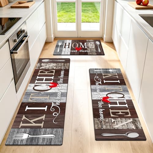 Kitchen Rugs Set 3 Piece, Non Slip Kitchen Mat by Elevateyourspacewithstorageoptions