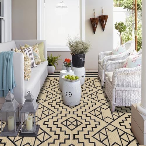 SAND MINE Reversible Mats, Plastic Straw Rug, Modern Area Rug, Large Floor Mat - Image 7