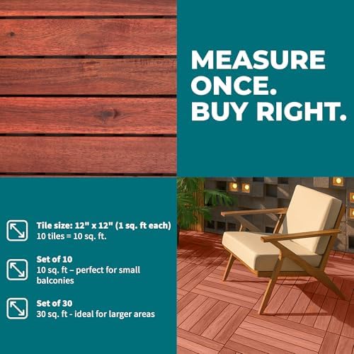 Bliss Outdoors Acacia Interlocking Deck Tiles - Image 4