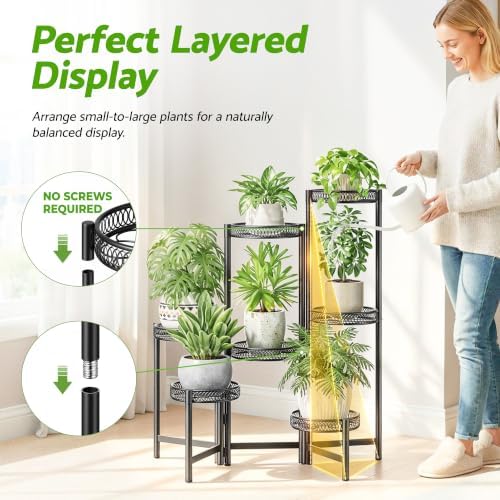 Plant Stand Indoor Outdoor, 7 Tier Large Plant Stand - Image 6