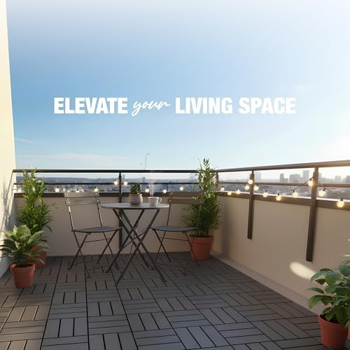 Acacia Wood Interlocking Deck Tiles, Patio & Backyard Tile, 12 in - Image 2