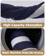 Color&Geometry Navy Blue Bathroom Rugs 43x24, Extra Soft Absorbent Microfiber - Image 7