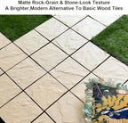 JJWOOD Stone-Look Interlocking Deck Tiles, Matte Rock Texture Outdoor Floor - Image 7