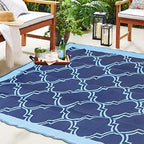SAND MINE Reversible Mats, Plastic Straw Rug, Modern Area Rug, Large Floor Mat by SANDMIND