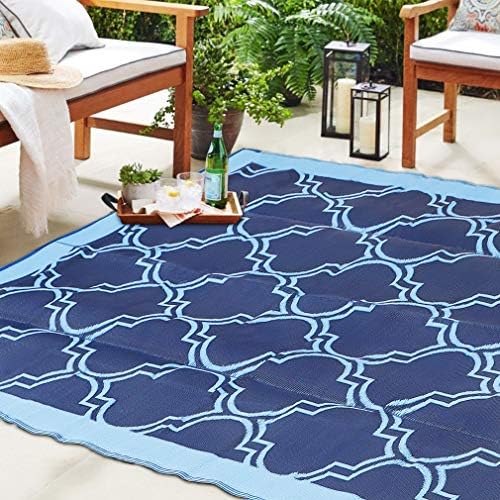 SAND MINE Reversible Mats, Plastic Straw Rug, Modern Area Rug, Large Floor Mat by SANDMIND